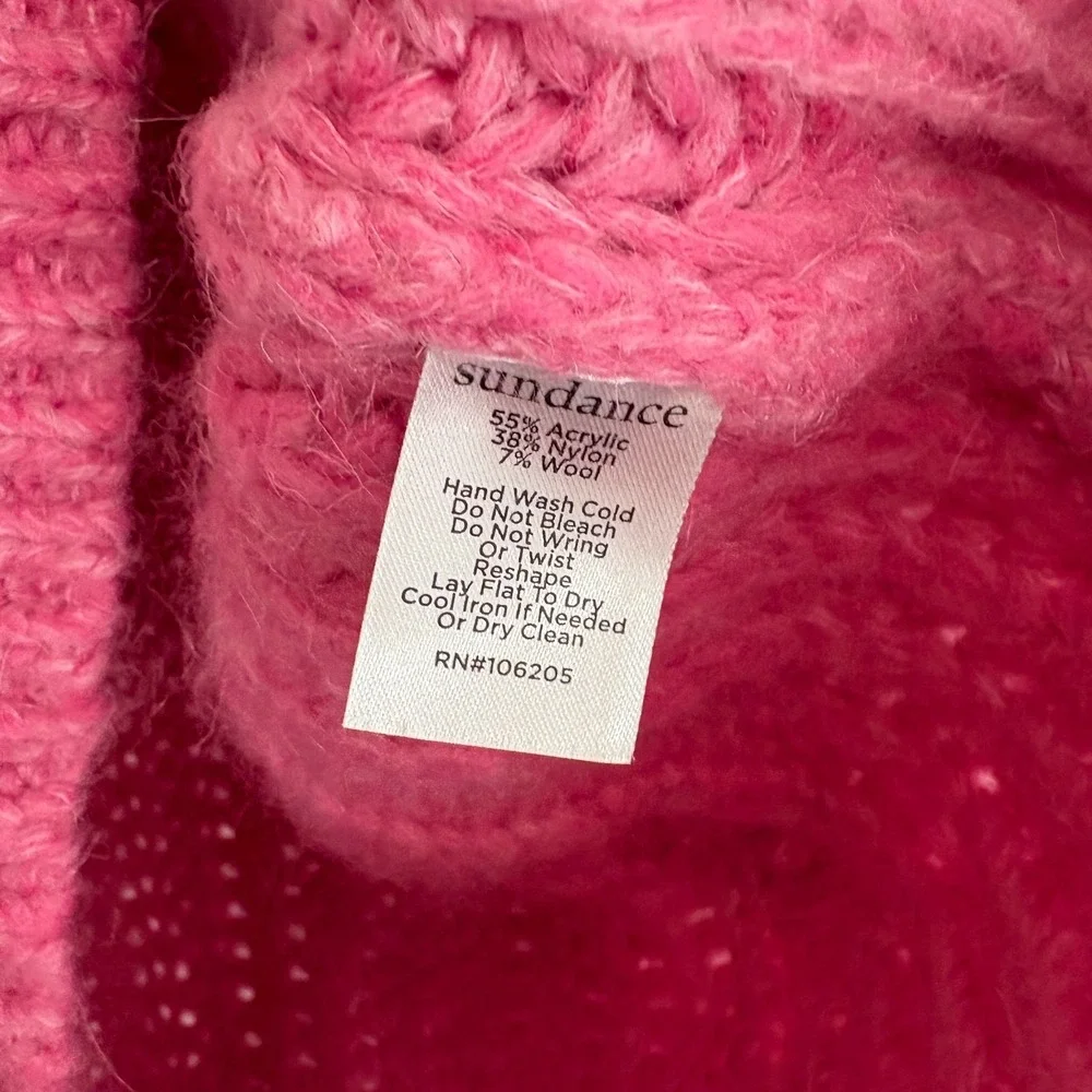 Sundance Knit Cardigan Women Size Small Pink Chunky Long Sleeve - Picture 7 of 11
